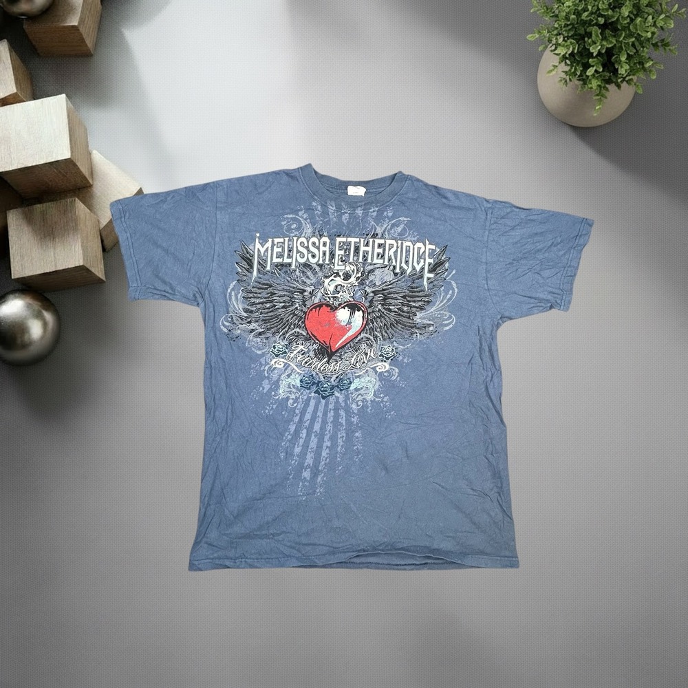 Melissa Etheridge Fearless Love 2010 World Tour Graphic T-Shirt Blue Large Anvil